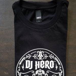 OBEY Dj Hero T Shirt PS2 Black M Shepard Fairey